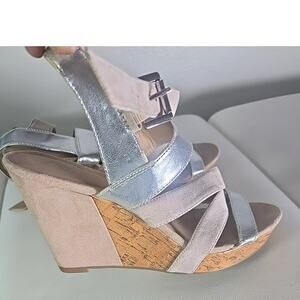 Platform Holiday Wedges Espadrille Womens 10 Metallic & Neutral Christmas Winter